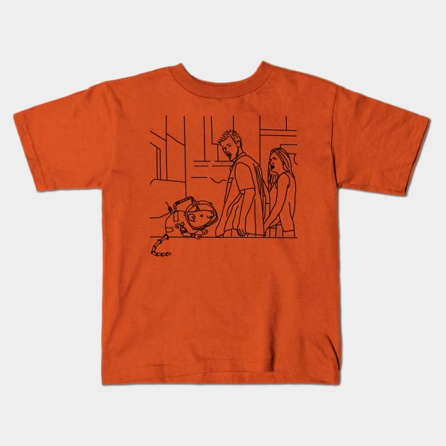Space Rat Distracted Boyfriend Meme Outline Kids T-Shirt by ellenhenryart